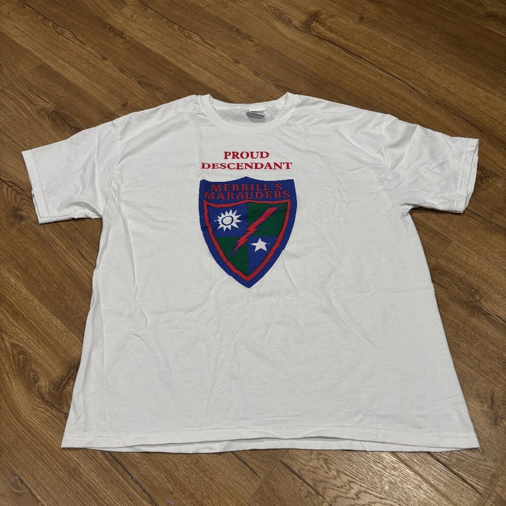 Vintage 90s Hanes 50/50 "Proud Descendant" Graphic Short Sleeve Tee Shirt